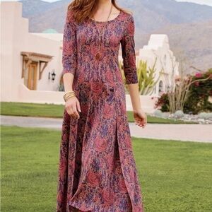NWT Elegant Soft Surroundings Floral Maxi Dress 3X